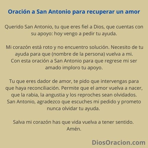 Oración a San Antonio para recuperar un amor